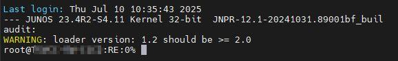 Junos Boot Loader Warning